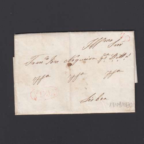 Pré-Filatélica circulada de Viseu para Lisboa datada 19-09-1830