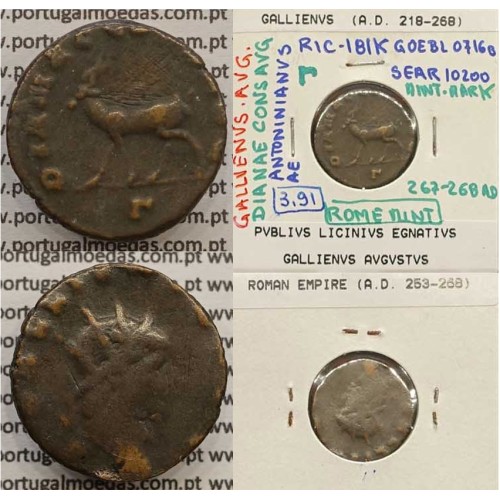 GALLIENUS - ANTONINIANO - GALLIENVS AVG / DIANAE CONS AVG (267-268 d.C) (253 d.C A 268 d.C )