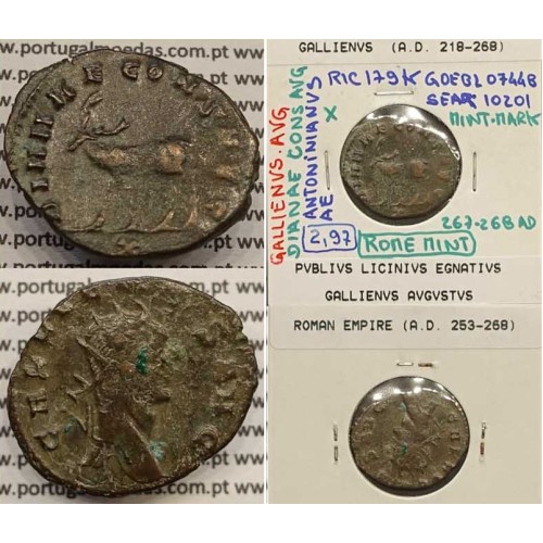 GALLIENUS - ANTONINIANO - GALLIENVS AVG / DIANAE CONS AVG (267-268 d.C) (253 d.C A 268 d.C )