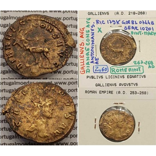 GALLIENUS - ANTONINIANO - GALLIENVS AVG / DIANAE CONS AVG (267-268 d.C) (253 d.C A 268 d.C )