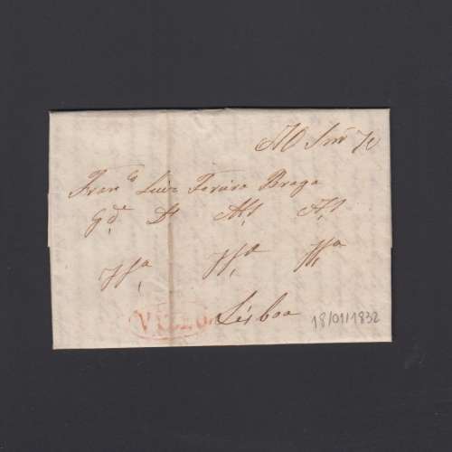 Pré-Filatélica circulada de Viseu para Lisboa datada 18-01-1832