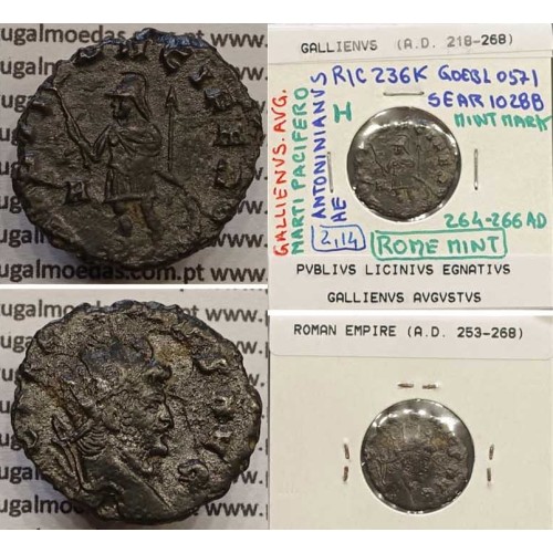 GALLIENUS - ANTONINIANO - GALLIENVS AVG / MARTI PACIFERO (264-266 d.C) (253 d.C A 268 d.C