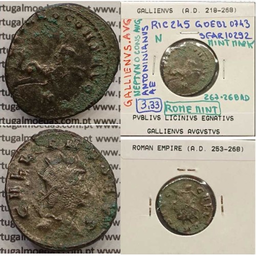 GALLIENUS - ANTONINIANO - GALLIENVS AVG / NEPTVNO CONS AVG (267-268 d.C) (253 d.C A 268 d.C )