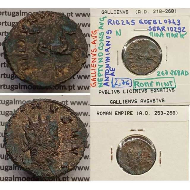 GALLIENUS - ANTONINIANO - GALLIENVS AVG / NEPTVNO CONS AVG (267-268 d.C) (253 d.C A 268 d.C )