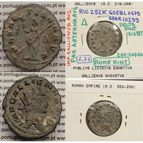 GALLIENUS - ANTONINIANO - IMP GALLIENVS AVG / PAX AETERNA AVG (260-268 d.C) (253 d.C A 268 d.C )