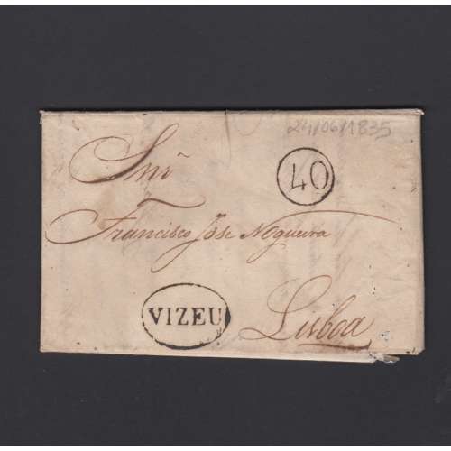 Pré-Filatélica circulada de Viseu para Lisboa datada 24-06-1835