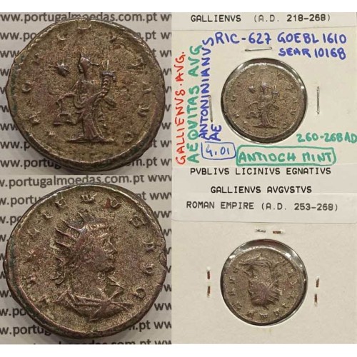 GALLIENUS - ANTONINIANO - GALLIENVS AVG / AEQVITAS AVG (260-268 d.C) (253 d.C A 268 d.C