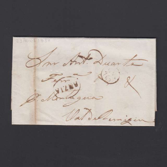 Pré-Filatélica circulada de Viseu para Vale de Remigio datada 23-04-1837