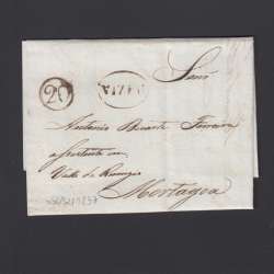 Pré-Filatélica circulada de Viseu para Vale de Remigio datada 22-12-1837