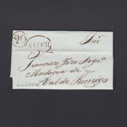 Pré-Filatélica circulada de Viseu para Vale de Remigio datada 06-03-1840