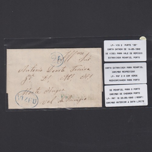 Pré-Filatélica circulada de Viseu para Vale de Remigio datada 14-05-1840