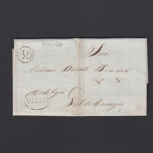 Pré-Filatélica circulada de Viseu para Vale de Remigio datada 07-11-1840