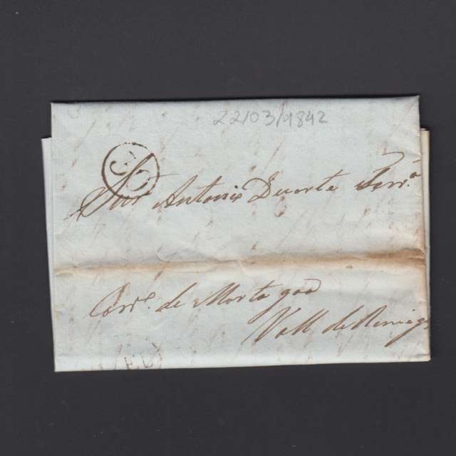 Pré-Filatélica circulada de Viseu para Vale de Remigio datada 22-03-1842