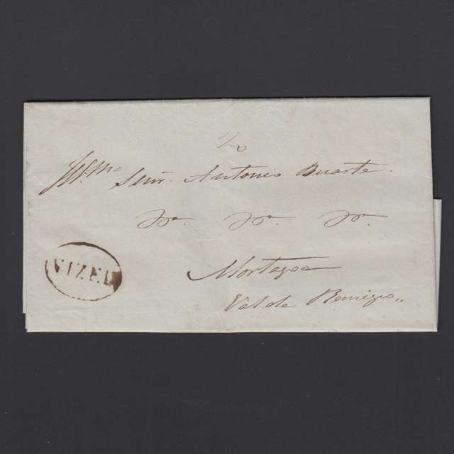 Pré-Filatélica circulada de Viseu para Vale de Remigio datada 28-02-1847