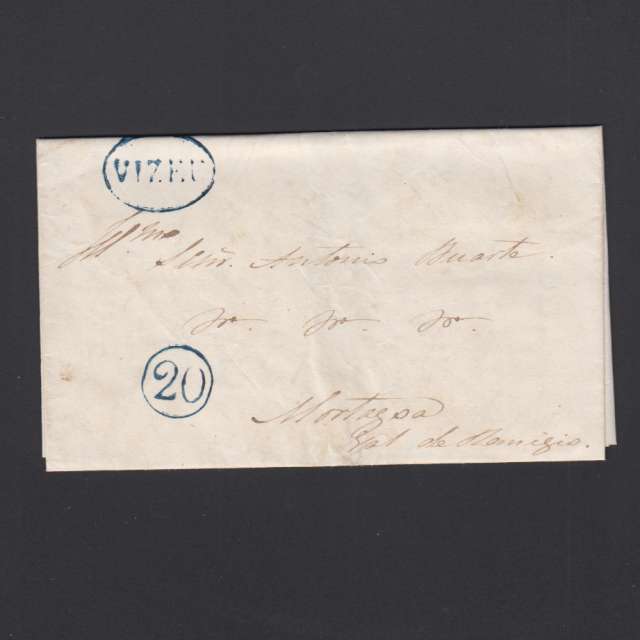 Pré-Filatélica circulada de Viseu para Vale de Remigio datada 25-07-1847