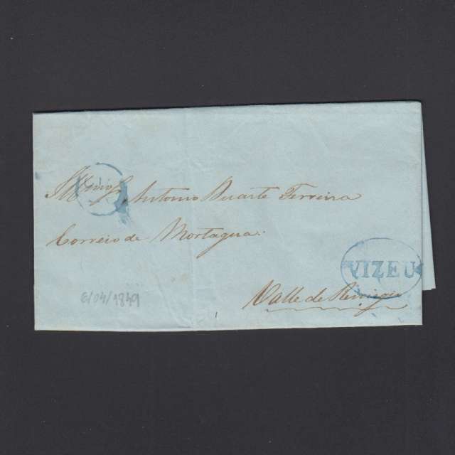 Pré-Filatélica circulada de Viseu para Vale de Remigio datada 06-04-1849