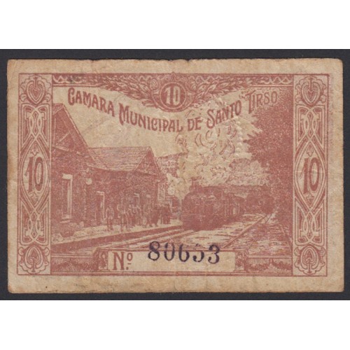 CÉDULA CÂMARA MUNICIPAL DE SANTO TIRSO - VALE 10 CENTAVOS (CIRCULADA)
