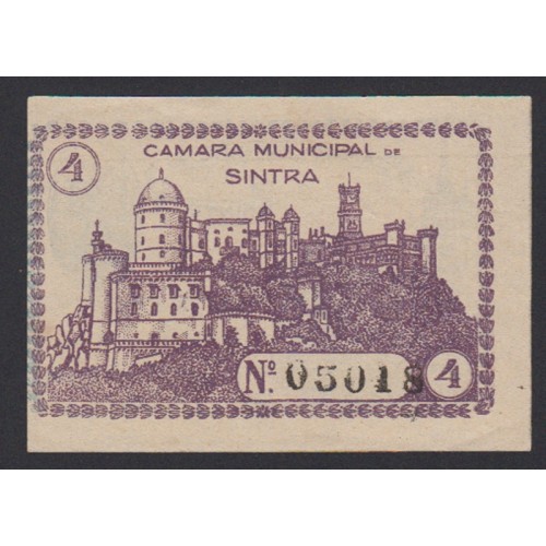 CÉDULA CÂMARA MUNICIPAL DE SINTRA - VALE 4 CENTAVOS (NÃO CIRCULADA)