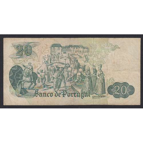 NOTA DE 20 ESCUDOS 1971 ( CIRCULADA ) "20$00 1971 Ch.8 GARCIA DE ORTA - BANCO DE PORTUGAL (27/07/1971)