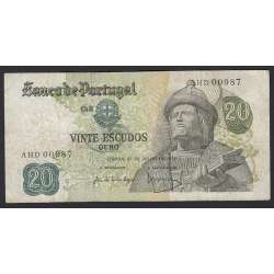 NOTA DE 20 ESCUDOS 1971 ( CIRCULADA ) "20$00 1971 Ch.8 GARCIA DE ORTA - BANCO DE PORTUGAL (27/07/1971)