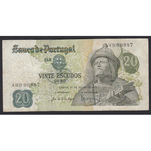 NOTA DE 20 ESCUDOS 1971 ( CIRCULADA ) "20$00 1971 Ch.8 GARCIA DE ORTA - BANCO DE PORTUGAL (27/07/1971)