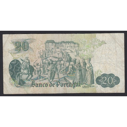 NOTA DE 20 ESCUDOS 1971 ( CIRCULADA ) "20$00 1971 Ch.8 GARCIA DE ORTA - BANCO DE PORTUGAL (27/07/1971)
