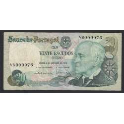 NOTA DE 20 ESCUDOS 1978 ( CIRCULADA ) "20$00 1978 Ch.9 GAGO COUTINHO - BANCO DE PORTUGAL (04/10/1978)