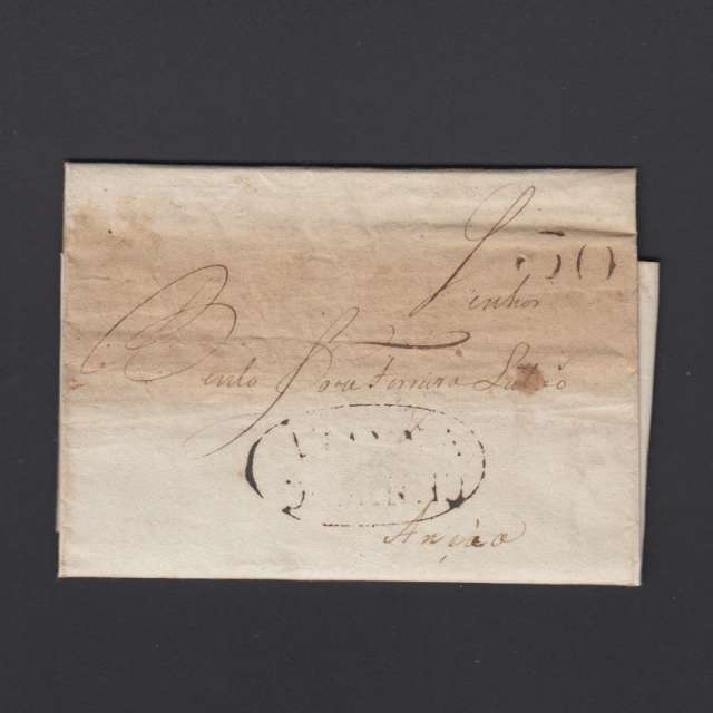 Pré-Filatélica circulada de Viana do Minho para Ançã datada 15-04-1821