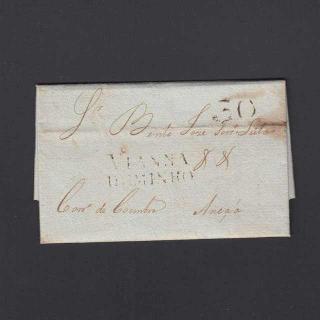 Pré-Filatélica circulada de Viana do Minho para Ançã datada 18-04-1827