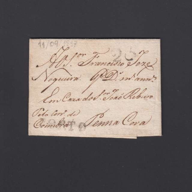 Pré-Filatélica circulada do Porto para Pena Cova datada 11-09-1817