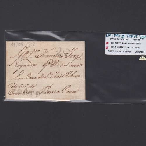 Pré-Filatélica circulada do Porto para Pena Cova datada 11-09-1817