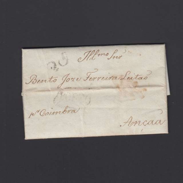 Pré-Filatélica circulada do Porto para Ançã datada 23-02-1830