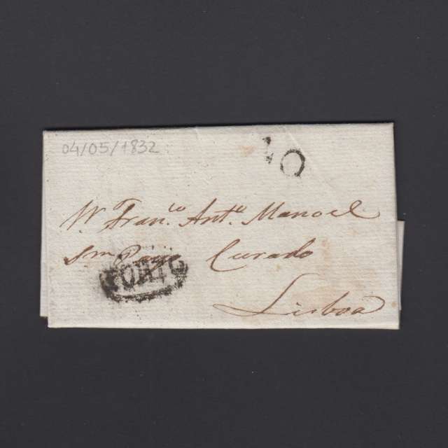 Pré-Filatélica circulada do Porto para Lisboa datada 04-05-1832