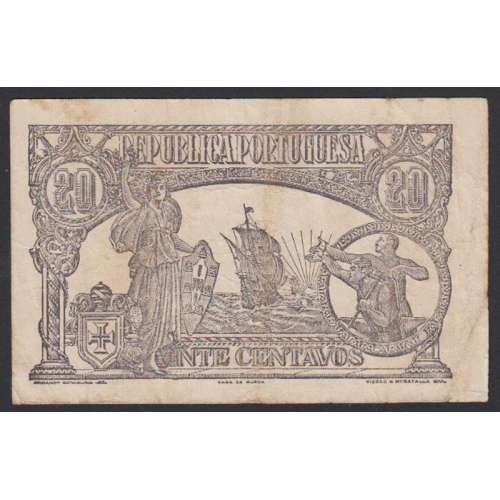 CÉDULA OFICIAL CASA DA MOEDA - 20 CENTAVOS 1922 ( CIRCULADA )