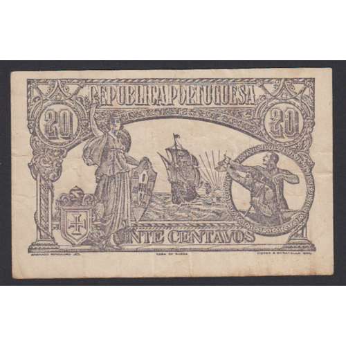 CÉDULA OFICIAL CASA DA MOEDA - 20 CENTAVOS 1922 ( CIRCULADA )
