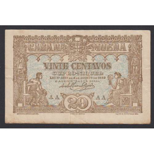 CÉDULA OFICIAL CASA DA MOEDA - 20 CENTAVOS 1922 ( CIRCULADA )