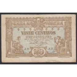 CÉDULA OFICIAL CASA DA MOEDA - 20 CENTAVOS 1922 ( CIRCULADA )