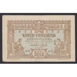 CÉDULA OFICIAL CASA DA MOEDA - 20 CENTAVOS 1922 ( CIRCULADA )