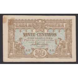CÉDULA OFICIAL CASA DA MOEDA - 20 CENTAVOS 1922 ( NÃO CIRCULADA COM MANCHAS)
