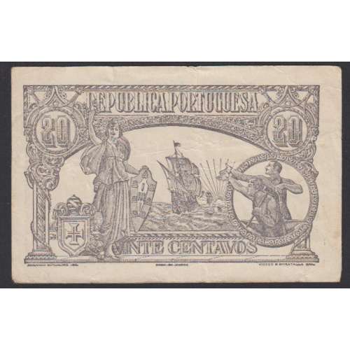 CÉDULA OFICIAL CASA DA MOEDA - 20 CENTAVOS 1922 ( CIRCULADA )
