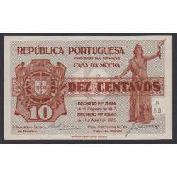 CÉDULA OFICIAL CASA DA MOEDA - 10 CENTAVOS 1917 ( NÃO CIRCULADA )
