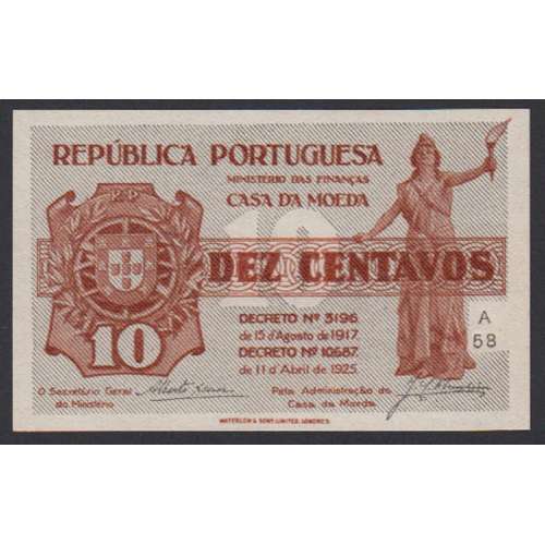 CÉDULA OFICIAL CASA DA MOEDA - 10 CENTAVOS 1917 ( NÃO CIRCULADA )