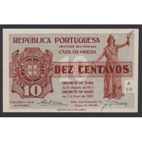 CÉDULA OFICIAL CASA DA MOEDA - 10 CENTAVOS 1917 ( NÃO CIRCULADA )