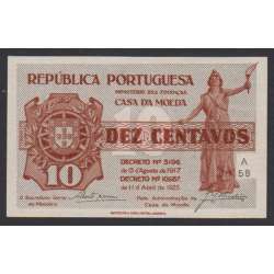 CÉDULA OFICIAL CASA DA MOEDA - 10 CENTAVOS 1917 ( NÃO CIRCULADA )