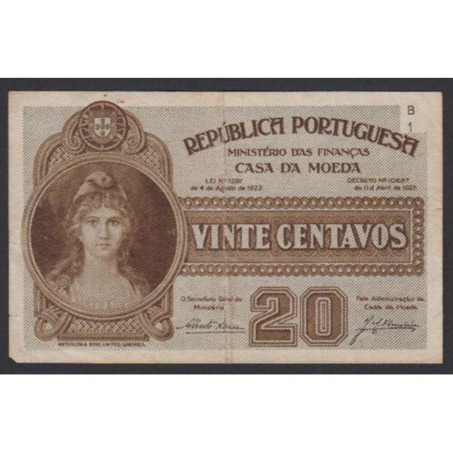 CÉDULA OFICIAL CASA DA MOEDA - 20 CENTAVOS 1917 ( CIRCULADA )