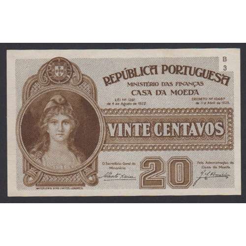 CÉDULA OFICIAL CASA DA MOEDA - 20 CENTAVOS 1917 ( NÃO CIRCULADA )