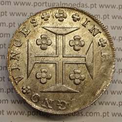 MOEDA CRUZADO NOVO PRATA (480 RÉIS) 1814 COROA BAIXA DIADEMA LOZANGO 4 PONTOS - D. JOÃO PRÍNCIPE REGENTE