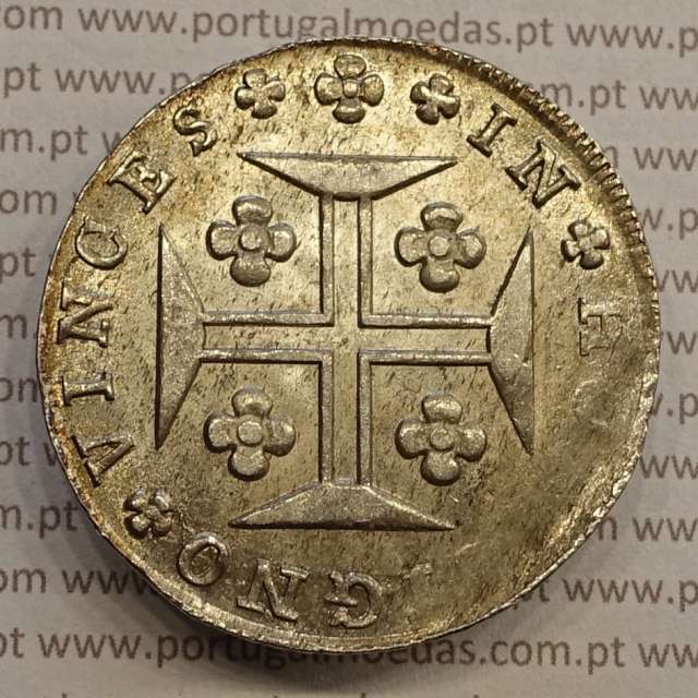 MOEDA CRUZADO NOVO PRATA (480 RÉIS) 1814 COROA BAIXA DIADEMA LOZANGO 4 PONTOS - D. JOÃO PRÍNCIPE REGENTE