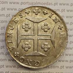 MOEDA CRUZADO NOVO PRATA (480 RÉIS) 1814 COROA BAIXA DIADEMA LOZANGO 4 PONTOS - D. JOÃO PRÍNCIPE REGENTE