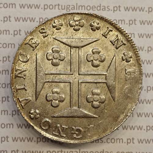 MOEDA CRUZADO NOVO PRATA (480 RÉIS) 1814 COROA BAIXA DIADEMA LOZANGO 4 PONTOS - D. JOÃO PRÍNCIPE REGENTE